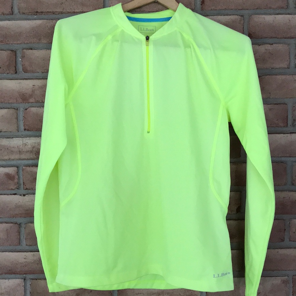 L.L. Bean size L neon green, 1/2 zip top